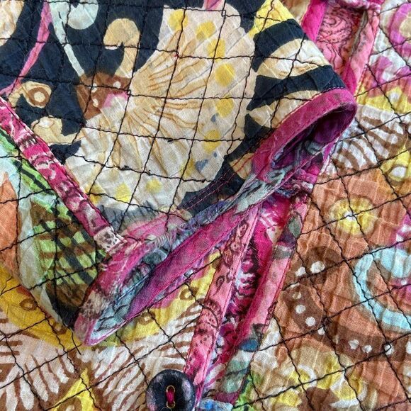 Quilted Kantha Reversible Jacket Woman’s Medium Snowdrop Crewneck - Picture 11 of 12